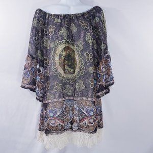 Urban‎ Mangoz Womens Tunic Dress Aztec Flowy Roman